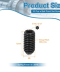 M6x12mm Ball Point Set Screws 10 Pcs Carbon Steel Hex Socket Spring Plungers for industrial machines and home improvement
