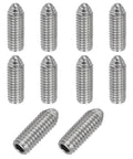 M6x16mm Ball Point Set Screws 10 Pcs 304 Stainless Steel Hex Socket Spring Ball Point Grub Screws For Industrial Machinery Silver