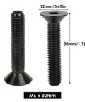 M6 x 30mm black titanium alloy flat head bike stem bolt screw