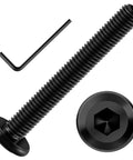 M6 X 50mm Flat Head Hex Socket Cap Screw with wrench, black oxide, 304 stainless steel, full thread, close-up view