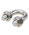 Close-up view of U-Bolt Fastener Kit 10Pcs M6x8 304 Stainless Steel For 8mm Pipe Diameter showing bolts and threads.