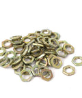 M7x0.75 Zinc Plated Carbon Steel Hex Nut Set 50 Pieces Bronze Tone Finish ideal for screws and bolts hardware projects