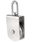 2 Pack M75 Lifting Single Pulley Roller, 304 Stainless Steel Heavy Duty Single Wheel Swivel Lifting Fixed Pulley Block for Rope and Rigging, Loading Capacity 1700 lbs, Silver