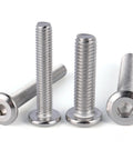 Four stainless steel M8-1.25 x 60mm flat-head hex socket cap screws, full thread