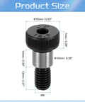 Shoulder bolt set, 12 pcs, alloy steel, M8 thread, 10mm shoulder diameter, knurled head with hex socket