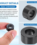 10 Pack M8 Aluminum Spacers Unthreaded Black 5/16 Inch Inner Diameter 5/8 Inch Outer Diameter 5/16 Inch Length Standoff Spacers For M8 Screws Bolts Durable DIY Ready For Enclosures And Projects.