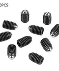 10pcs M8 Carbon Steel Ball Screws, Spring Plunger Set, Hexagonal Socket Ball Plunger M8 x 12 Screws Fastening Parts