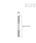 Diagram of M8 Double Ended Stud Screws 80mm 5pcs 304 Stainless Steel For Home Maintenance showing size and threading