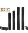 M8 Double Headed Screw Rods 50mm to 220mm High Strength Steel Studs, side view showing multiple sizes.