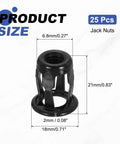 Expansion Rivet Nut Fasteners Set In 25 Pieces M8x21mm Jack Nuts For Hollow Walls Carbon Steel With Zinc Finish Threaded Insert
