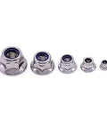 M8 X 1.25mm Nylon Insert Flange Hex Lock Nuts Pack Of 10, 304 Stainless Steel 18-8 Bright Finish, Coarse UNC Thread DIN6926 A2-70, Blue Nylon