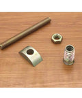 Four In One M8 Panel Furniture Connectors Kit Six Pieces For Wardrobe Table And Bed Assembly With 100 Mm Bolts Nuts And Half Moon Spacers