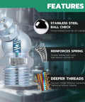 Features of M8 Grease Fittings Kit 50 Pcs Straight Zerk Fittings For Grease Gun Use Includes Caps And 9mm Wrench Durable Galvanized Steel