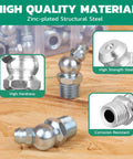 M8 Grease Fittings Kit 50 Pcs Straight Zerk Fittings For Grease Gun Use Durability Features Highlight
