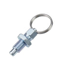 Non Locking Hand Retractable Spring Plunger With Pull Ring M8 1.25 5 Stainless Steel Machinery Hardware Close-Up