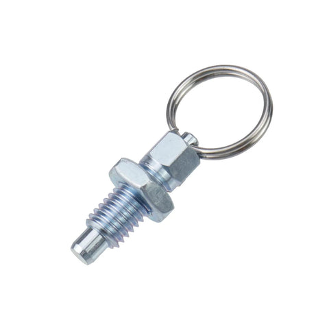 Non Locking Hand Retractable Spring Plunger With Pull Ring M8 1.25 5 Stainless Steel Machinery Hardware Close-Up