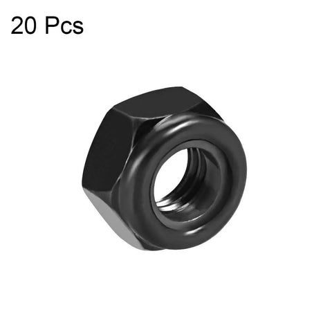 Locking Hex Nuts M8 x 1.25mm Nylon Insert Self Locking Carbon Steel Zinc Plated For Auto Machinery And DIY Projects 20 Pieces