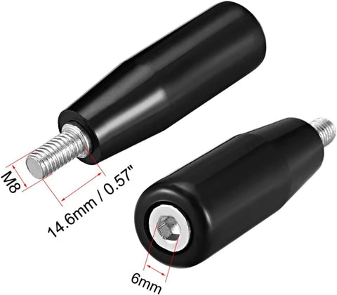 Two Pack Revolving Handwheel Handle With M8 Male Threaded Stem For Milling Machines Lathe And Grinding Equipment, shown from side