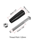 2 Pack M8 Revolving Screw Knob Clamping Handle For Lathe Machines with thread size and dimensions displayed