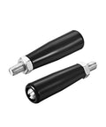 2 Pack M8 Revolving Screw Knob Clamping Handle For Lathe Machines And Equipment Plastic Metal, close-up side view of handles