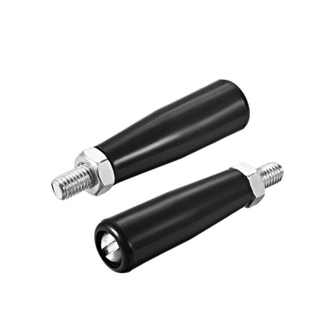 2 Pack M8 Revolving Screw Knob Clamping Handle For Lathe Machines And Equipment Plastic Metal, close-up side view of handles