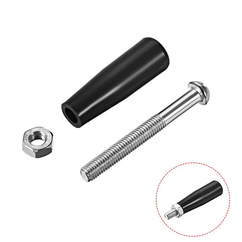 2 Pack M8 Revolving Screw Knob Clamping Handle For Lathe Machines And Equipment Plastic Metal, includes nut and threaded rod