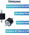 4 Pack M8 Anti Vibration Rubber Isolator Mounts 30x20mm Rubber Studs Cylindrical Vibration Absorbers for Diesel Engines