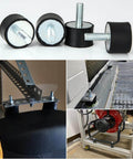 Eight 8-piece M8 rubber anti-vibration isolator mounts reduce equipment vibration and noise, installed on machinery and surfaces.