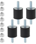 Cut vibration and noise from air compressors, pumps, motors, and generators with a durable 4 pack M8 rubber isolator mounts, 30x30mm