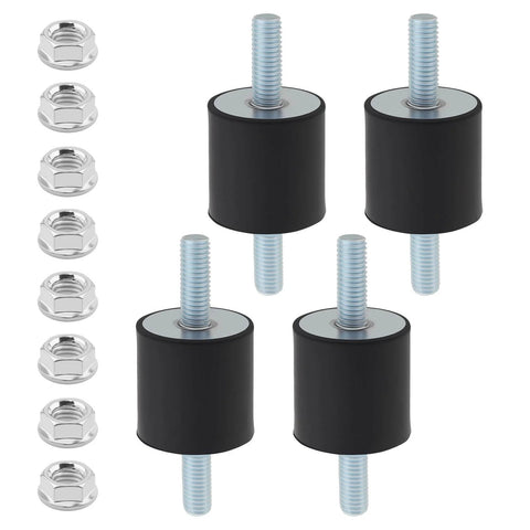 Cut vibration and noise from air compressors, pumps, motors, and generators with a durable 4 pack M8 rubber isolator mounts, 30x30mm