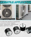 4 Pack M8 Rubber Isolator Mounts 40x30mm Anti Vibration Shock Absorbers With Studs And Nuts shown near air compressors