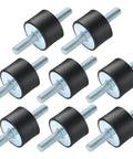 8 Pack M8 Rubber Isolator Mounts Anti Vibration Isolation Mounts With Double Stud For Air Compressors Garage Motors And Diesel Engines