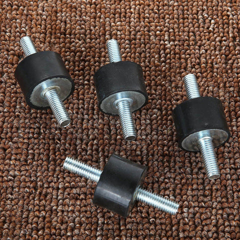 4 pieces from 8 Pack M8 Rubber Isolator Mounts Anti Vibration Isolation Mounts with Double Stud for air compressors and motors