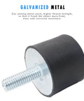 Close-up of galvanized metal threaded M8 rubber motor mount from Beefed Up Heavy Duty M8 Rubber Motor Mounts With Lock Nuts Anti Vibration Isolators