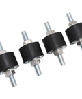 M8 Rubber Mounts Anti Vibration Isolators 30x20mm Cylindrical Vibration Isolation Mounts For Air Compressors Motors Diesel Engines Four Pack With Eight Lock Nuts