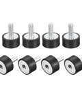 Rubber Mounts 8 Pieces M8 Male Female Vibration Isolator Shock Absorber for Garage Motor Air Compressor Car Boat Bobbins D30mm X H15mm