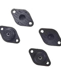 Dampen vibration and noise with this four piece M8 rubber in turret mounts set, featuring natural rubber with integral steel base and upper fixing boss