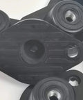 Dampen vibration and noise with this four piece M8 rubber in turret mounts set, featuring natural rubber and steel base.
