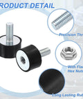 Absorb shocks and reduce vibration with 24x15mm M8 rubber mounts, a two-pack anti vibration isolator set with lock nuts