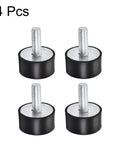 Four M8 rubber vibration mounts absorb shock and reduce machine vibration for garage motors, air compressors, cars and boats, shown in pack of four