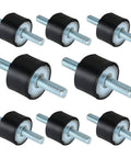 Eight M8 Rubber Vibration Isolator Mounts Cushion Machinery Absorb Shocks Reduce Noise And Protect Air Compressors Pumps Garage Motors And Diesel Engines With A Sturdy Two Threaded Stud Design And Reliable Elasticity