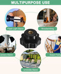 Collage showing applications of Four Pack Seven Star Knobs With M8 Female Thread for stands and clamping in various settings.