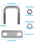 Square U Bolts 4 Pack M8 304 Stainless Steel With Washers And Nuts 30mm Inner Width For Ski Or Fishing Boat Or Sail Trailer Replacement Parts And Accessories