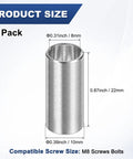 8 Pieces M8 304 Stainless Steel Spacers 8mm ID 10mm OD 22mm Length Round Screw Standoff Bushing Plain Finish Ideal For Automotive Applications Equipment Installations And DIY Projects