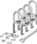 Stainless Steel U Bolts Kit Four Sets With Nuts, Plates And Washers, Heavy Duty U-Bolts 1-1/2 Inch Wide By 3-1/2 Inch Long, M8 Size