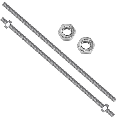 Two Pack M8 X 300mm Fully Threaded Stainless Steel Rods 304 Grade Cuttable Right Hand Threads ideal for anchor bolts and clamps