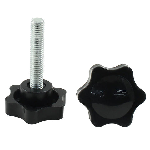Set of 2 M8 x 40mm star hand knobs plastic hex shaped clamping knobs for tightening screws and easy adjustment on machinery