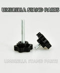 M8 Clamping Screw Knob Set With 27 Thread Star Knobs, hex shaped plastic handles, designed for umbrella base replacement.