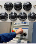 Eight Pieces M8 X 30mm Star Knobs With Plastic Hex Shaped Clamping Design for hand tightening on control panel and equipment setup.