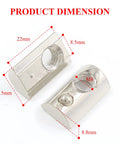 Product dimensions of 24 Pack Roll In Spring Loaded M8 T Nuts For 4040 Aluminum Extrusion, with size measurements labeled in image.